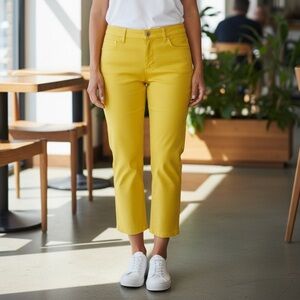 Ann Taylor Factory Yellow Ankle Pants Size 4